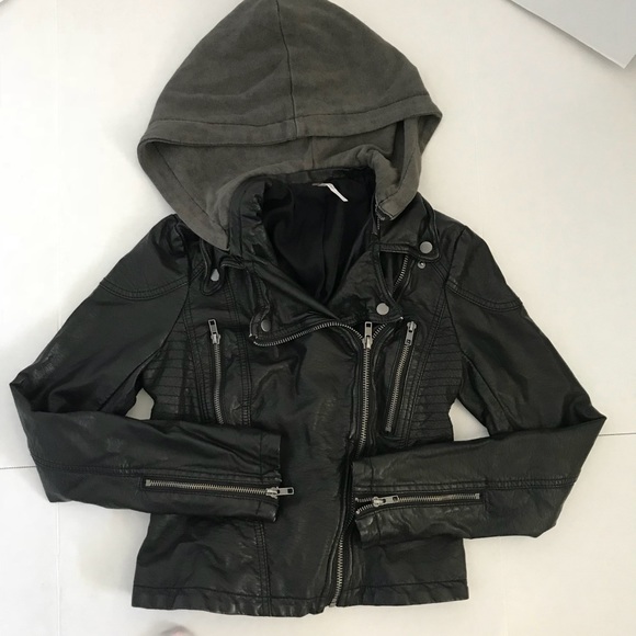 Free People Jackets & Blazers - Free people black leather biker jacket